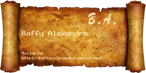 Baffy Alexandra névjegykártya